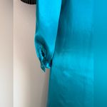 Handmade Teal Silk High Neck Maxi Shift Dress Blue Size M Photo 3