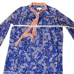 Lost + Wander Blue Paisley Tie-Neck Mini Dress Long Bell Sleeve – Size Small Photo 9