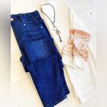 White Waffleknit top with Pink cheetah and lace accents Long Sleeve Top by BiBi Size L Photo 1