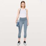 Lululemon  Wunder Under Crop 23" Ribbed Washed Moon Blue 6 Photo 3