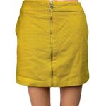 Promod Mustard Yellow Zip Front Pencil Straight Mini Athletic Golf Skirt Size 8 Photo 0