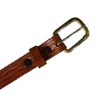 2 Vintage 70s Thin Brown Leather Beaded Belts Size 36” Photo 12