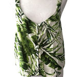 Panama Jack  Jungle Leaf Linen Blend Crop Top Button Front Women Medium Photo 0