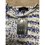 New. FATE long blue and white textured sweater. Retails $149 Photo 9