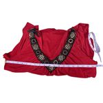 Wrapper  Y2K Red Top Womens Large Banded Bottom Boho Retro Chic Christmas Holiday Photo 8