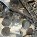 Lulus  You Got This Black Velvet Polka Dot Tie Front Crop Top Small Photo 12