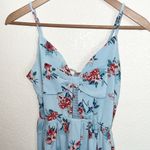 Charlotte Russe Blue Floral Bow Tank Top Keyhole Front Summer Mini Dress Photo 1