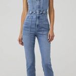 Good American Fit For Success Denim Sleeveless Jumpsuit in Wash Blue274 Photo 13