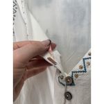 Free People  Samson Embroidered Beaded Mini Dress In Ivory/Blue Low Back Cotton Photo 9