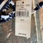 Aerie Blue White Stripe Side Lace up Scoop Bikini Top Size S Photo 2