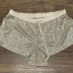Victoria's Secret Victoria’s Secret Champagne Gold Shimmery Pleated Ribbed Pajama Shorts Sz Large Photo 1