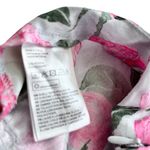 H&M floral woven pink white dress pants with a sheen size 14 Photo 2