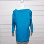 Vermont Country Store Textured Popover Half Sleeve Tunic Blue Top Size S Photo 3