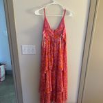 Lulu's Vibrant Pink Floral Midi Dress Size XL Photo 3