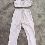 Alo Yoga Ballet Pink Heart Throb Airbrush Leggings and bra set Size Medium Photo 3