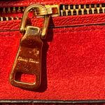 Miu Miu Madras Leather Denim 2Way Bag Shoulder Bag Red - Preowned Photo 11