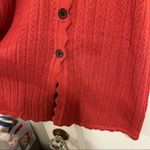 Calligraphie Rust Orange Pointelle Knit Scallop Trim Sleeveless Sweater Dress M Size M Photo 1