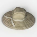 Ellen Tracy Ellen‎ Tracy Women's Packable Sun Hat Wide Brim Natural Cream Bow Travel Beach Photo 1