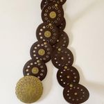 Leather Low Rise Wide Grommet Belt One Size Brown/Brass Brown Photo 5