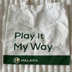 Halara NWT  Cream and Green Canvas Tote Photo 3