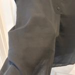 Pink Rose  Black Button Back Roll Sleeve Sheer Blouse Top Womens Medium Photo 4