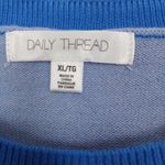 NWT Daily Thread Top Women XLarge Graphic Art Streetwear Soft Knit Floral Casual Blue Size XL Photo 1