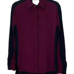 3.1 Phillip Lim Purple Black Silk Long Sleeve Blouse Top Shirt Womens Size 2 Photo 0