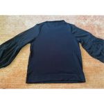 CeCe  Long Sleeve Crew Neck Mixed Fabric Blouse M Photo 1