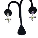 𝅺sajen Offerings sterling amethyst peridot earrings Purple Photo 0