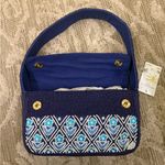 NWT Flower Blue Navy White Diamond Shape Beaded Shoulder Bag America and Beyond Photo 2