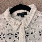 J.Crew White Eyelet Lace Womens Shirt Photo 3