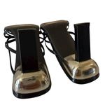 Stuart Weitzman Black Strappy Heeled Sandals Shoes Square Toe Y2k Vintage 7.5 AA Photo 5