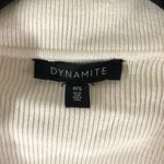 Dynamite Womens Crop Top Ribbed Collar Long Sleeve Oversized Black White P/S Photo 2