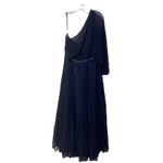 Mac Duggal Mac‎ Duggal Embellished One-Shoulder Draped Gown Navy Size 10 Photo 3