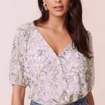 ASTR Anthropologie  the Label Floral Double V Surplice Bodysuit Photo 0