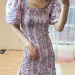 Elliatt  Pink Snakeorint Rosetta Dress Photo 4