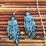 Blue Glass Seed bead Dangle/Drop Earrings Photo 0