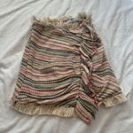 Lovers + Friends Lisa multi color nude metallic fringe ruffle mini skirt XXS Photo 6