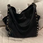 Michael Kors Black Shoulder Bag with Gold Studs Photo 2