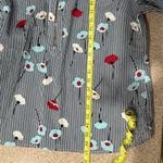 Tommy Hilfiger Sz XL Poppy Floral Red White Blue Striped Half Zip Blouse Photo 7