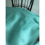 Aurora Turquoise Pebbled Leather Crossbody Bag Adjustable Strap Italy Quality Photo 4