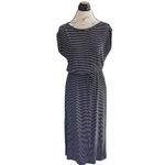 Maurice's 24/7 Womens Dress Sz Small Stripe Midi Short Sleeve Preppy Minimalist Photo 1