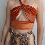 Amazing Lace The Vibes Are Right Velvet Orange Crop Top Photo 0