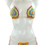 Andi Bagus Andi Baqus Women's Multicolor Crochet Tassel Two-Piece Swimsuit Swimwear Sz S/M Photo 0