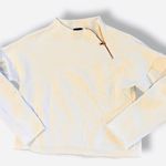 Designer Lime & Vine Raw Hem Exposed Rose Gold Zipper Neck Sweatshirt Sz Small White Photo 0