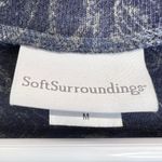 Soft Surroundings Floral Tunic Sweater Top Blue Gray Size M Long Sleeve Pullover Photo 2