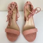Lulus Kaira Peach Suede Lace-Up Heels Casual Formal Prom Barbie Womens Size 6 Photo 3