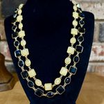 Talbots  NWOT double strand yellow and black cabochon gold tone necklace Photo 0