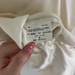 I.N. San Francisco I.N. Vintage 90s Ivory White Satin Ruched V Neck Braided Strap Corset Tank Top Photo 8