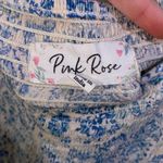 Pink Rose maxi dress, white with blue pattern, size S Photo 2